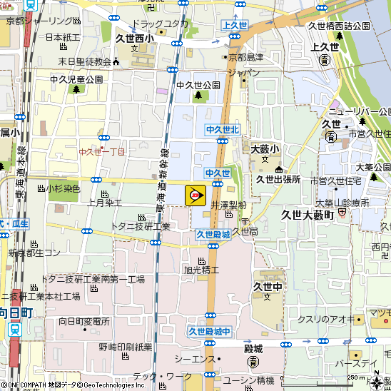 ビッグモーター中久世店付近の地図